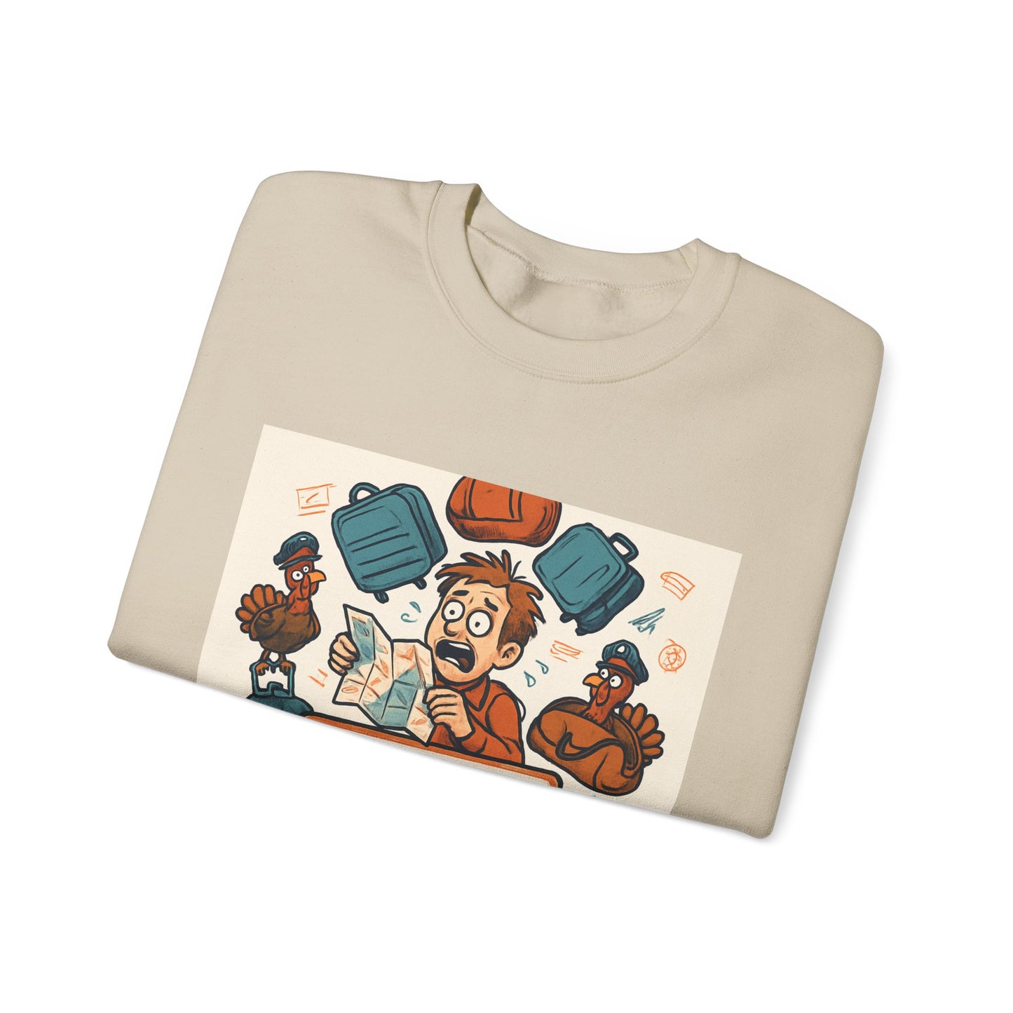 Crewneck Sweatshirt — "Survived the Journey" Travel Adventure Graphic