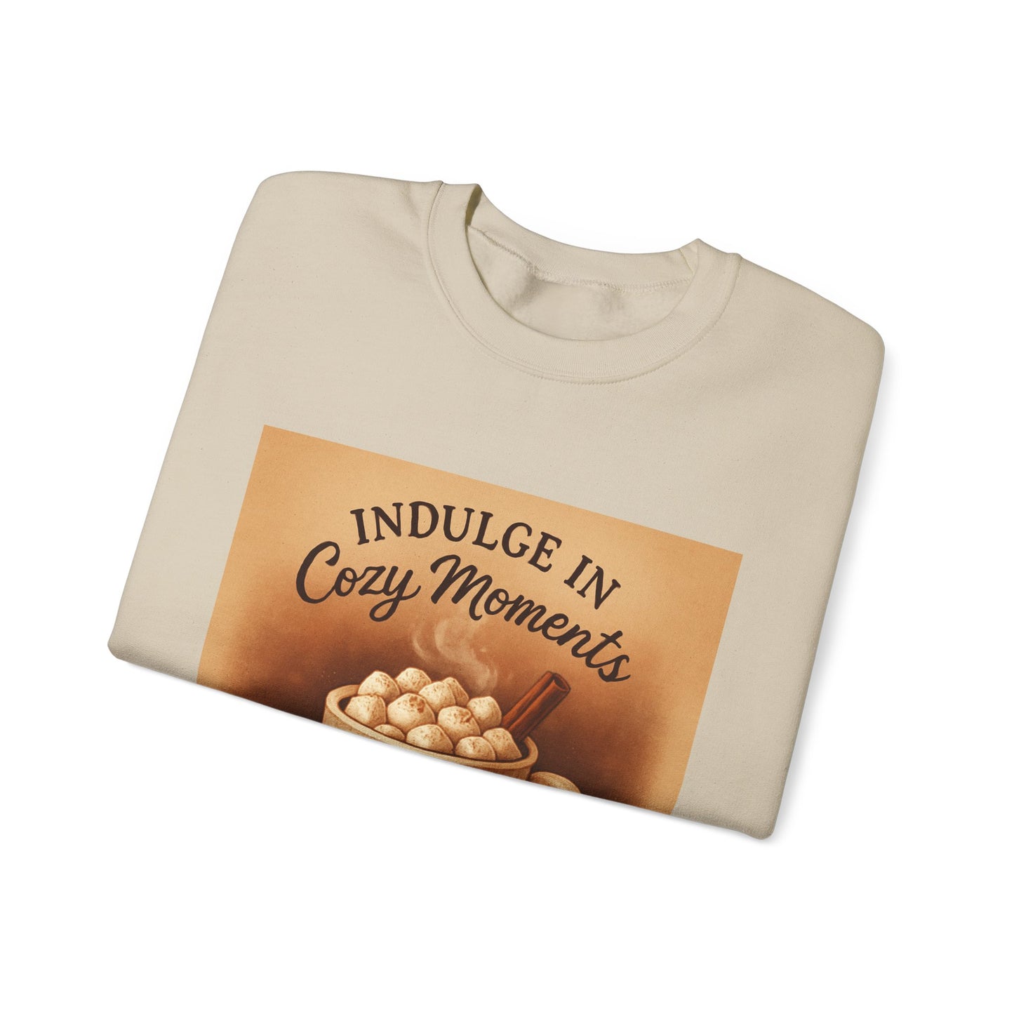 Cozy Moments Sweatshirt — "Indulge in Cozy Moments" Hot Cocoa Crewneck