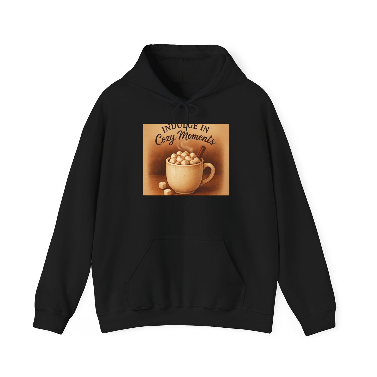 Cozy Moments Hot Cocoa Hoodie — "Indulge in Cozy Moments" Winter Sweatshirt