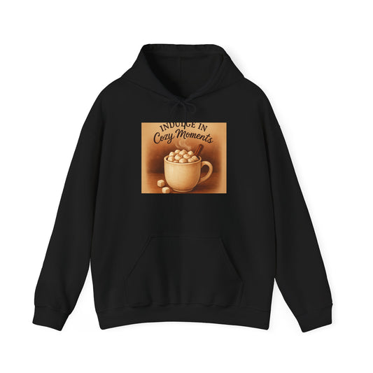 Cozy Moments Hot Cocoa Hoodie — "Indulge in Cozy Moments" Winter Sweatshirt