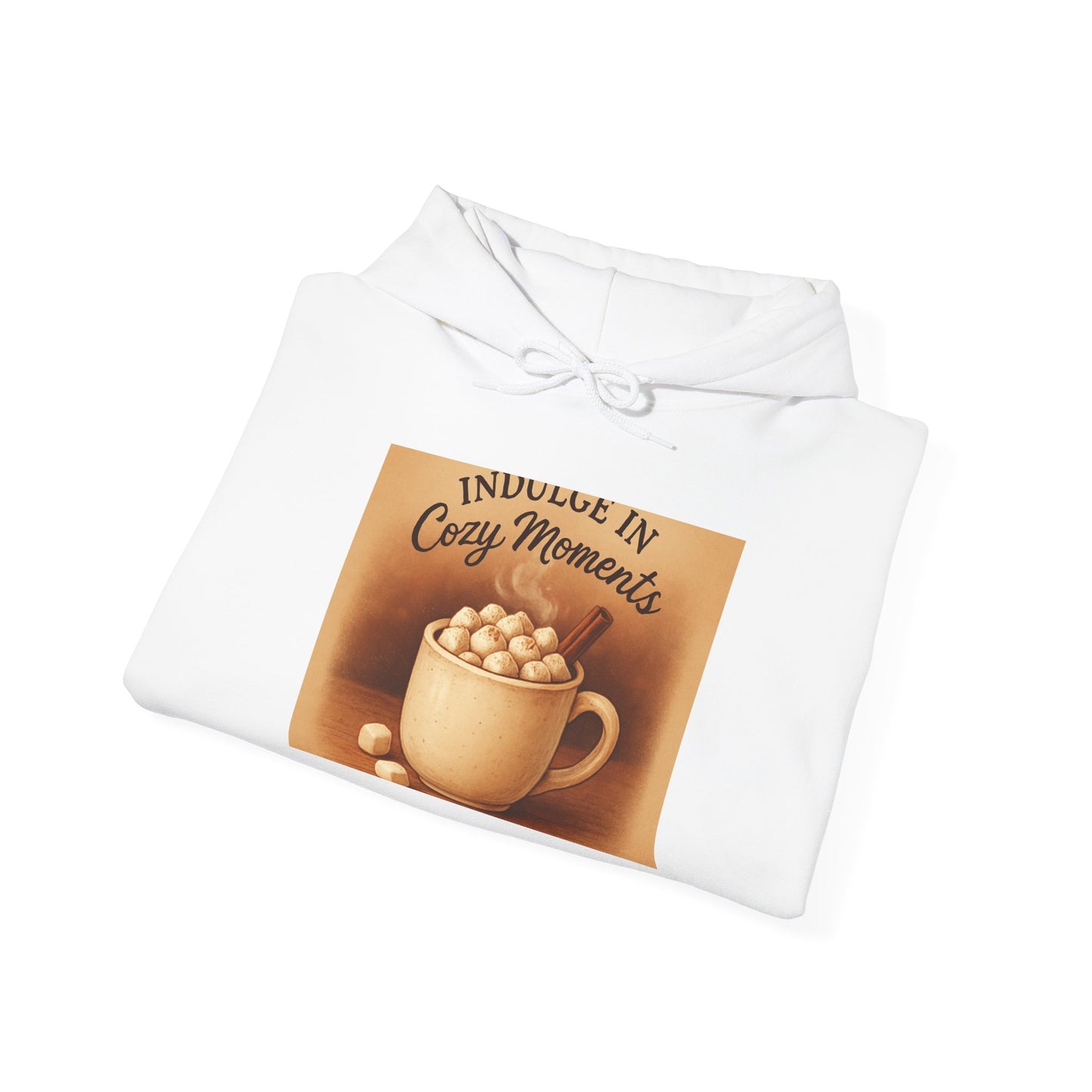 Cozy Moments Hot Cocoa Hoodie — "Indulge in Cozy Moments" Winter Sweatshirt