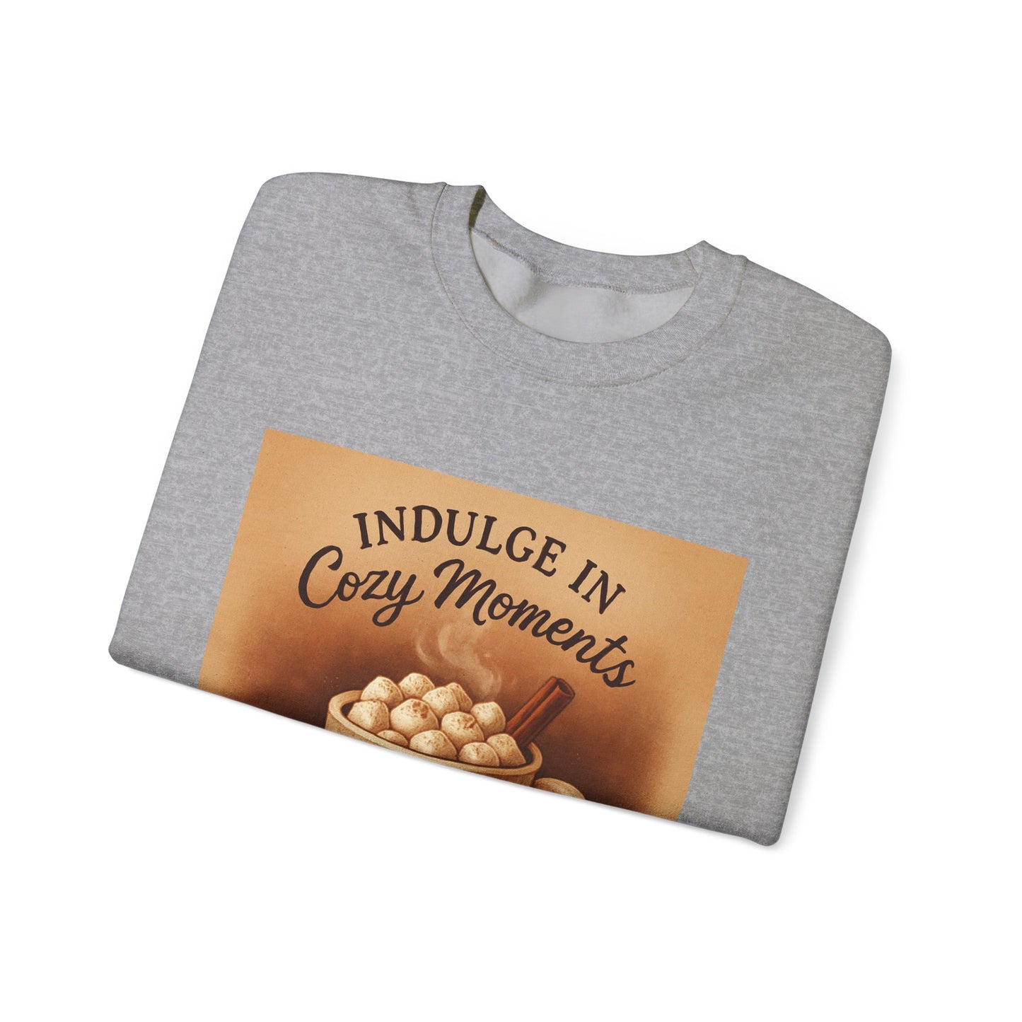 Cozy Moments Sweatshirt — "Indulge in Cozy Moments" Hot Cocoa Crewneck