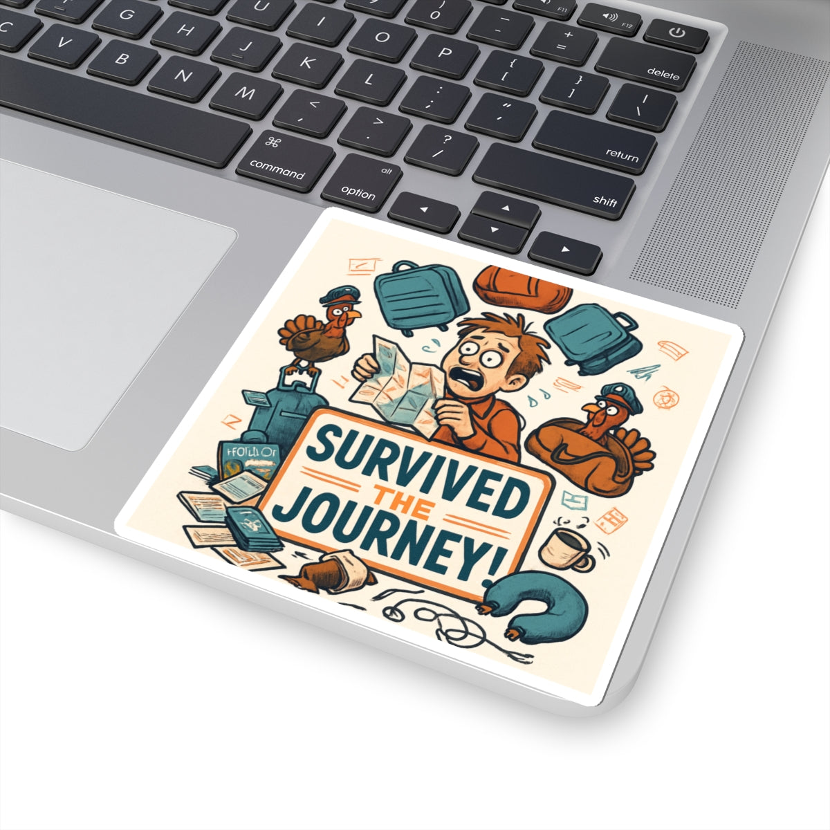 Survived the Journey Sticker — Funny Travel Adventure Vinyl Kiss-Cut
