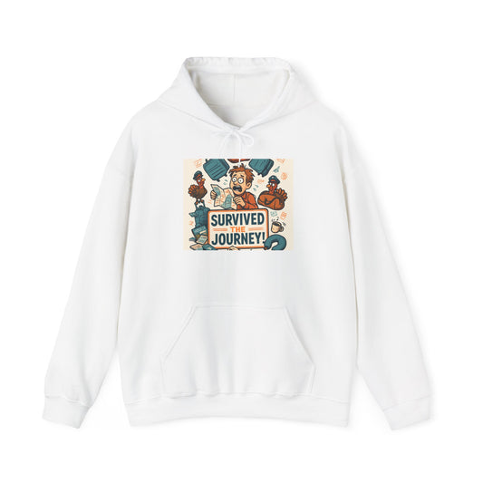 Survived the Journey Hoodie — Adventure Travel Graphic Pullover