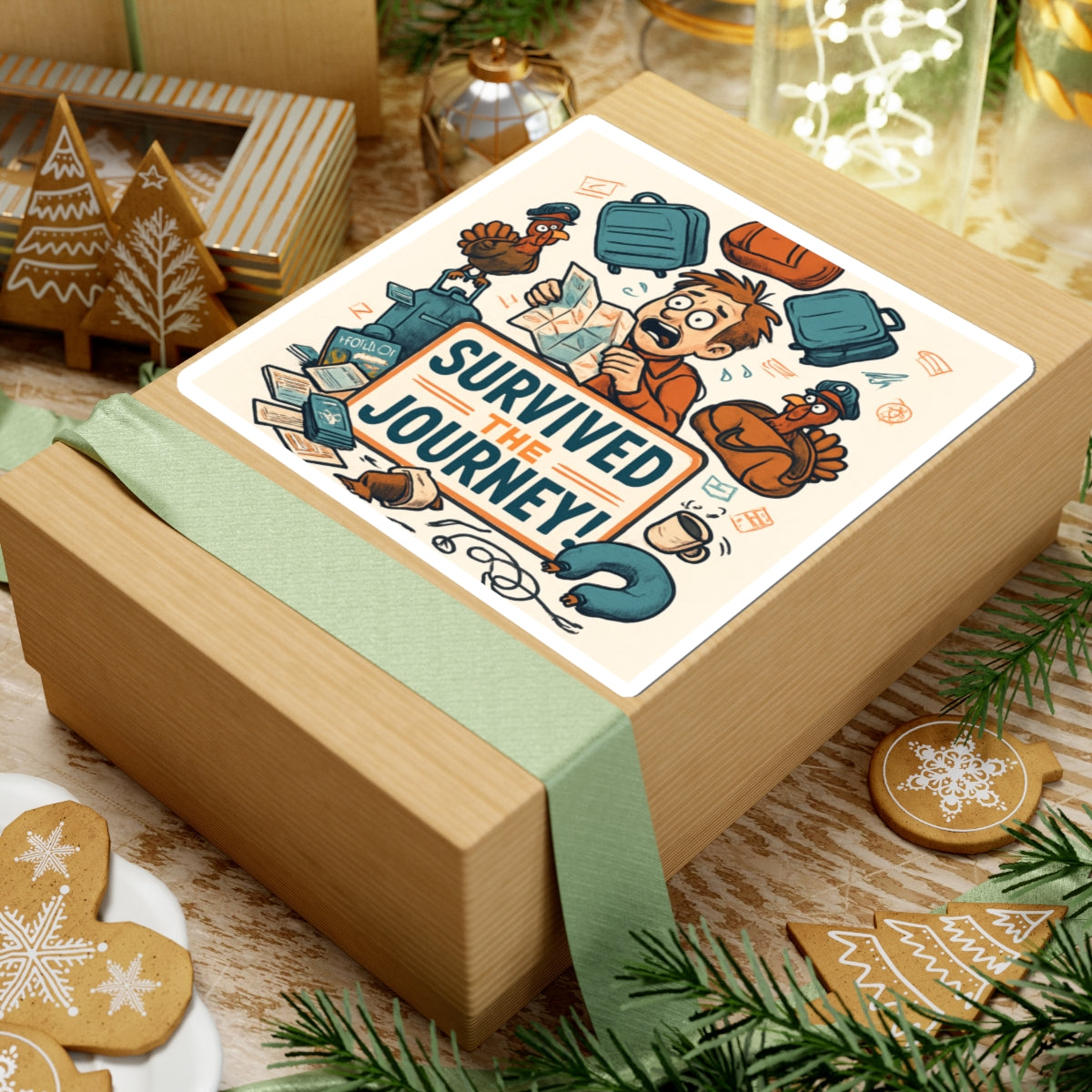 Survived the Journey Sticker — Funny Travel Adventure Vinyl Kiss-Cut