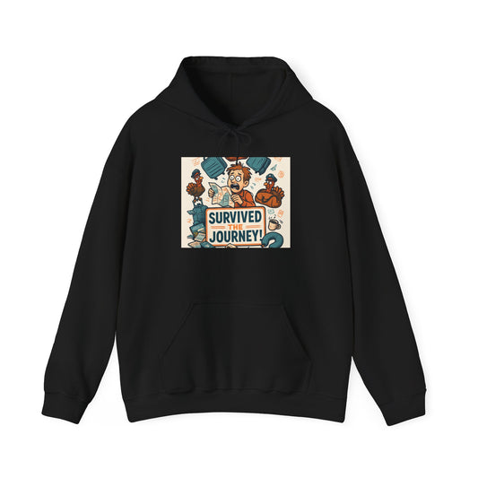 Survived the Journey Hoodie — Adventure Travel Graphic Pullover
