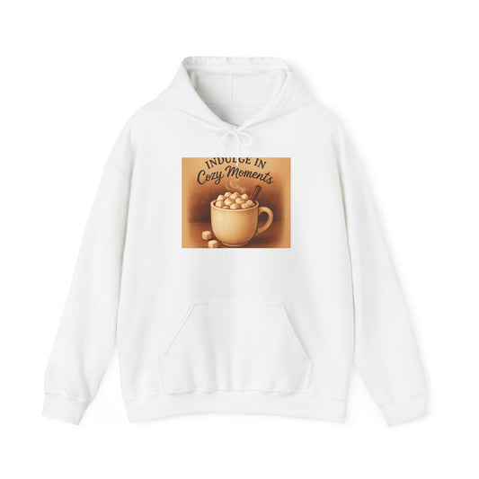 Cozy Moments Hot Cocoa Hoodie — "Indulge in Cozy Moments" Winter Sweatshirt