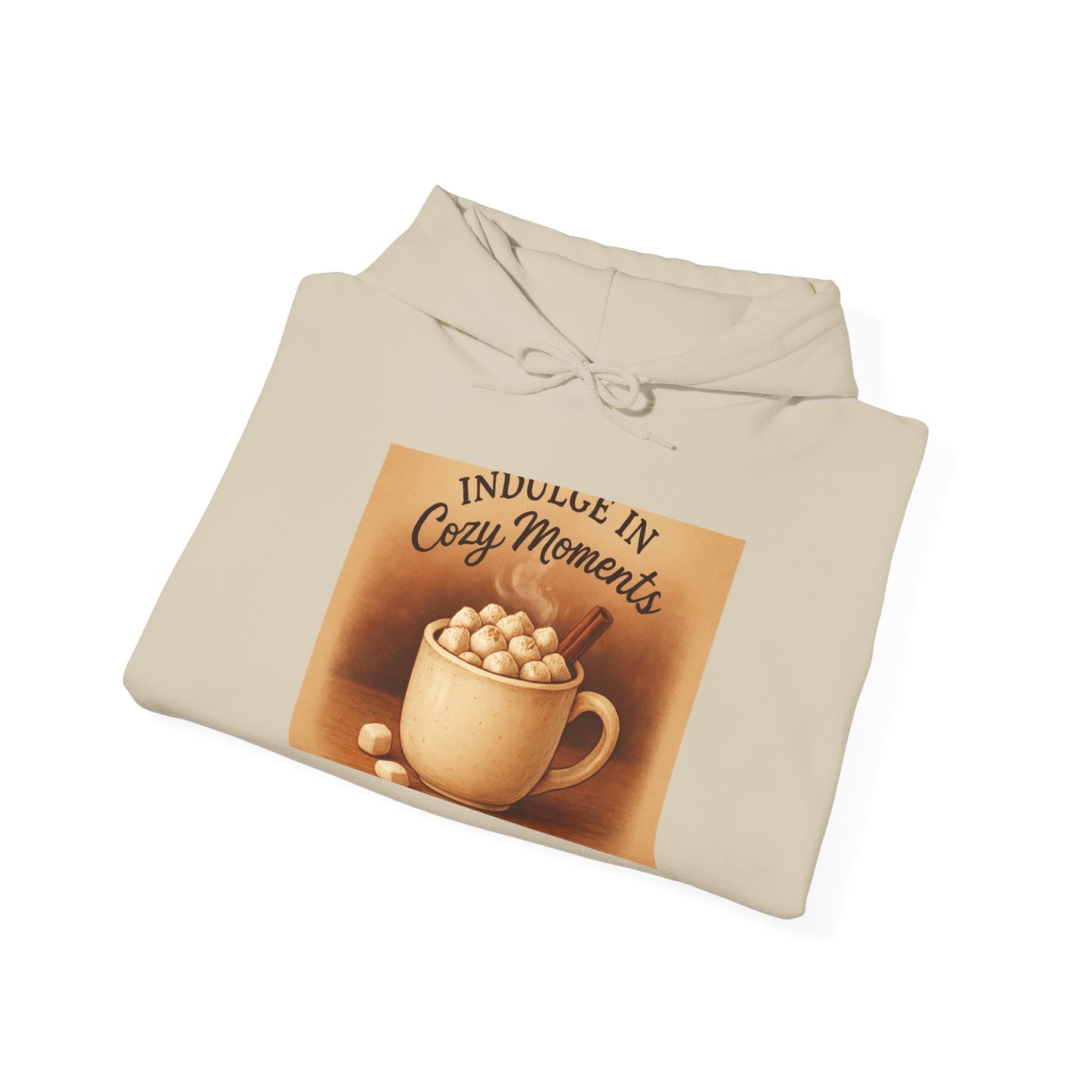 Cozy Moments Hot Cocoa Hoodie — "Indulge in Cozy Moments" Winter Sweatshirt